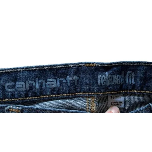 Carhartt Jeans Men's Blue Relaxed Fit Rugged Flex Straight 5 Pocket 36 x 32 - Picture 4 of 7
